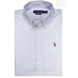 Ralph Lauren Slim Fit Oxford Shirt Blue/White Stripe